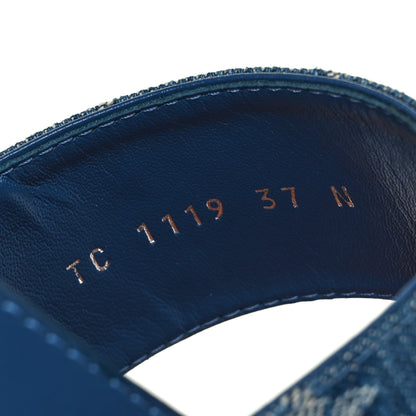 Louis Vuitton Monogram Denim Starboard Flat Thong Sandal 37 Blue 8 of 8