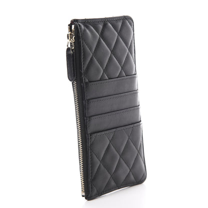 Chanel Lambskin Quilted Classic Flat Wallet Pouch Black 3 of 10