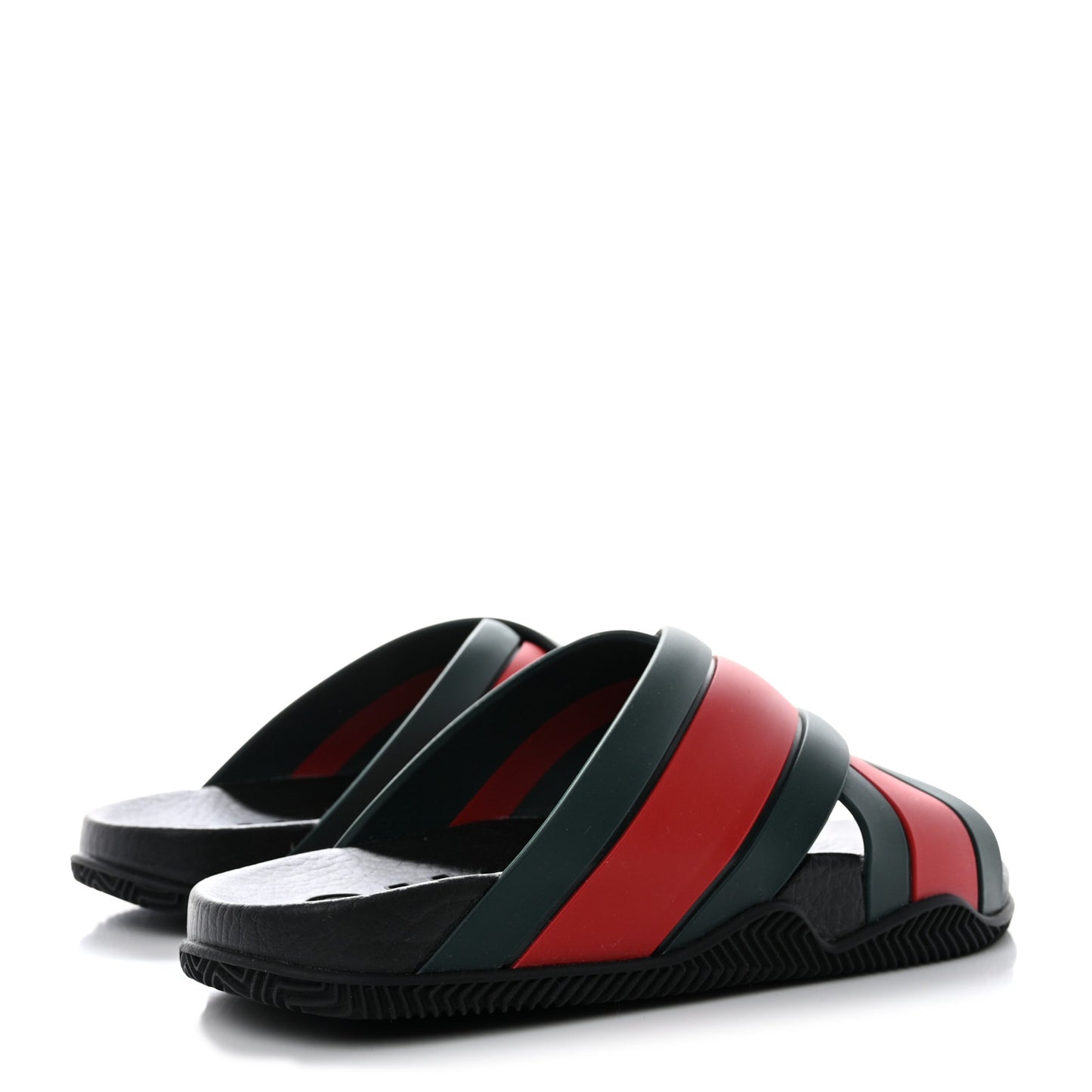 Rubber Web Womens Criss Cross Slide Sandals 36 Green Red