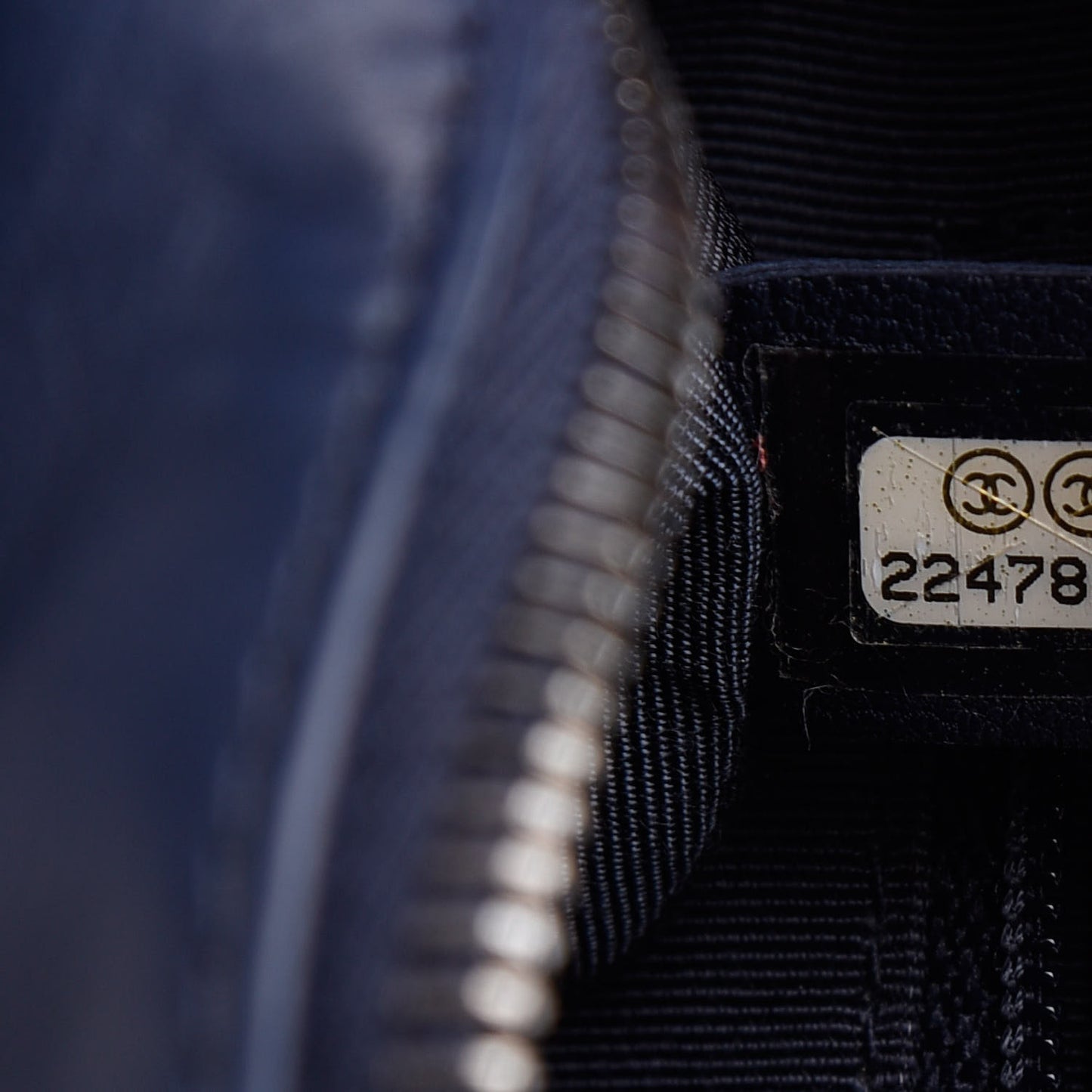 Aged Calfskin Quilted Medium Chain Detail Flap Navy Blue