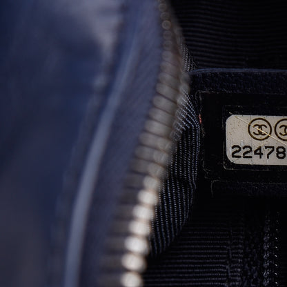 Chanel Aged Calfskin Quilted Medium Chain Detail Flap Navy Blue 6 of 15