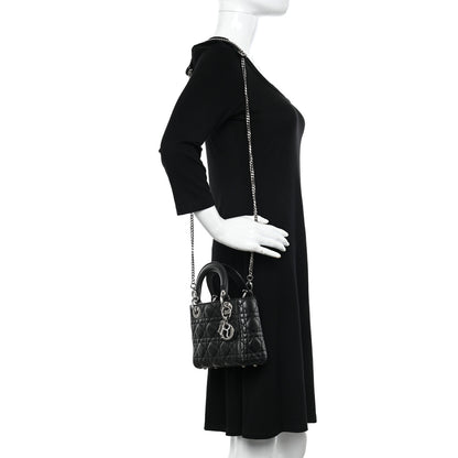 Christian Dior Lambskin Cannage Mini Lady Dior Black 2 of 11