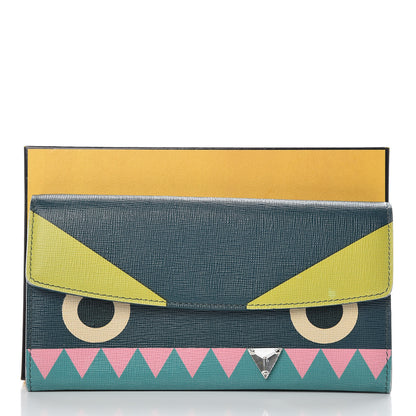Fendi Vitello Crystal Tooth Monster Continental Wallet Oceano Multicolor 10 of 10