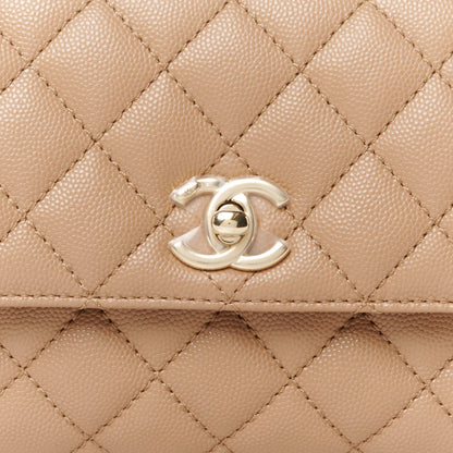Chanel Caviar Quilted Mini Coco Handle Flap Brown 9 of 12