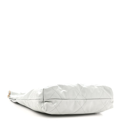 Chanel Shiny Calfskin Quilted Small Chanel 22 Light Blue 5 of 11
