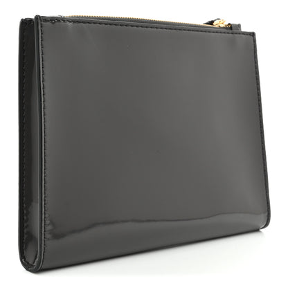 Stella McCartney Patent Faux Leather Perforated Logo Pouch Caviar 3 of 8