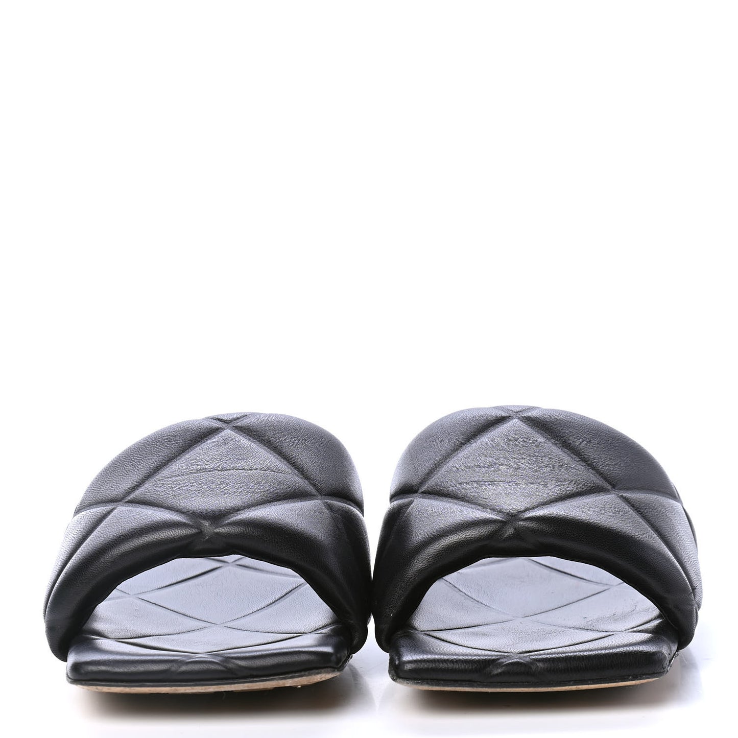 Nappa Quilted Rubber Lido Flat Sandals 36.5 Black
