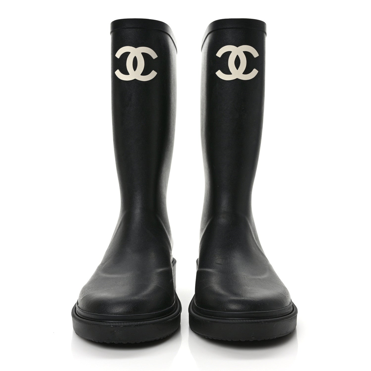 Chanel Caoutchouk CC High Boots 38 Black 2 of 8