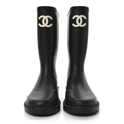 Chanel Caoutchouk CC High Boots 38 Black 2 of 8