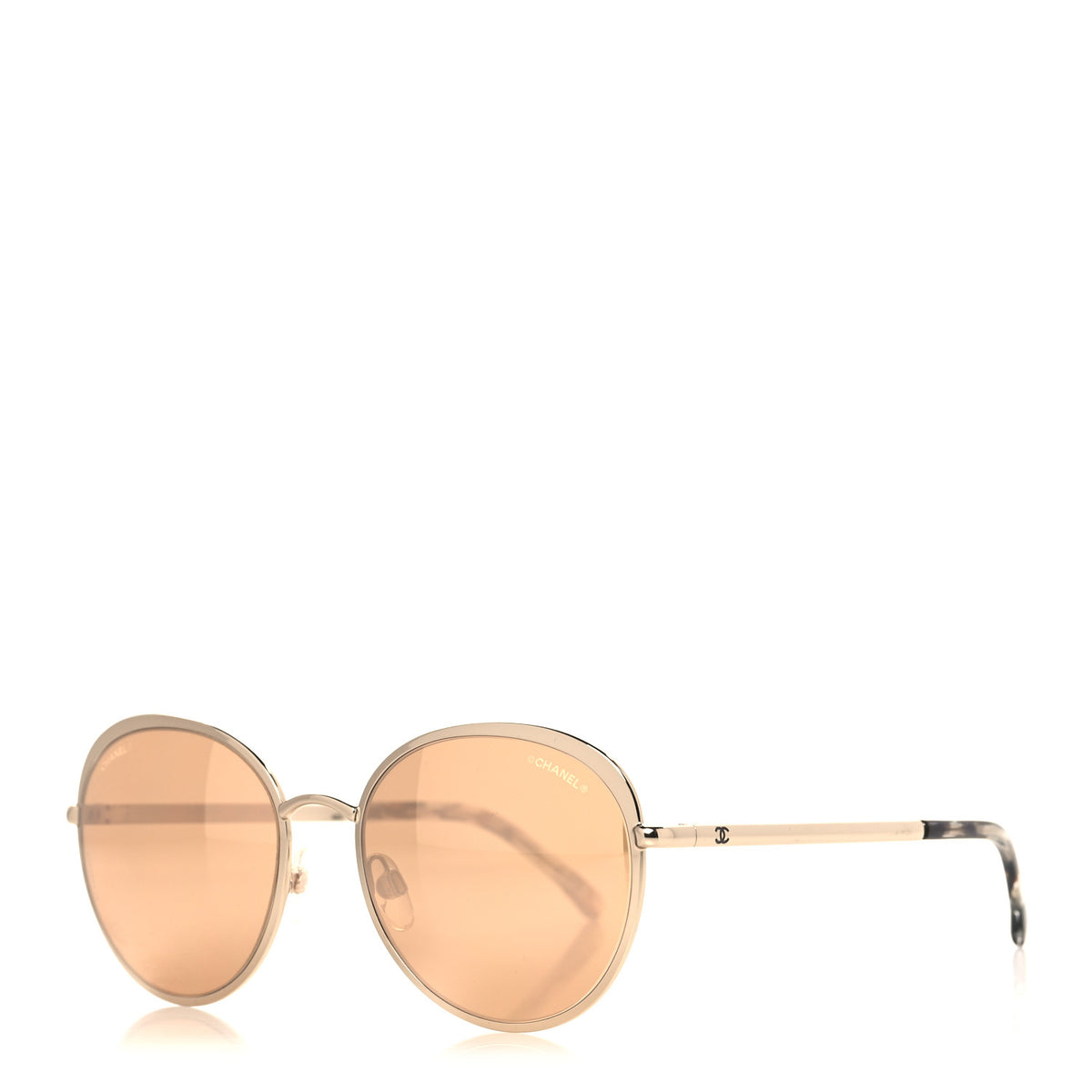 Chanel Round Mirror Sunglasses 4206 Gold 1 of 7