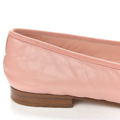 Chanel Crumpled Calfskin Cap Toe CC Ballerina Flats 36 Powder Pink 11 of 12