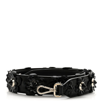 Fendi Vitello Dolce Nappa Patent Flowerland Studded Strap You Black 1 of 4