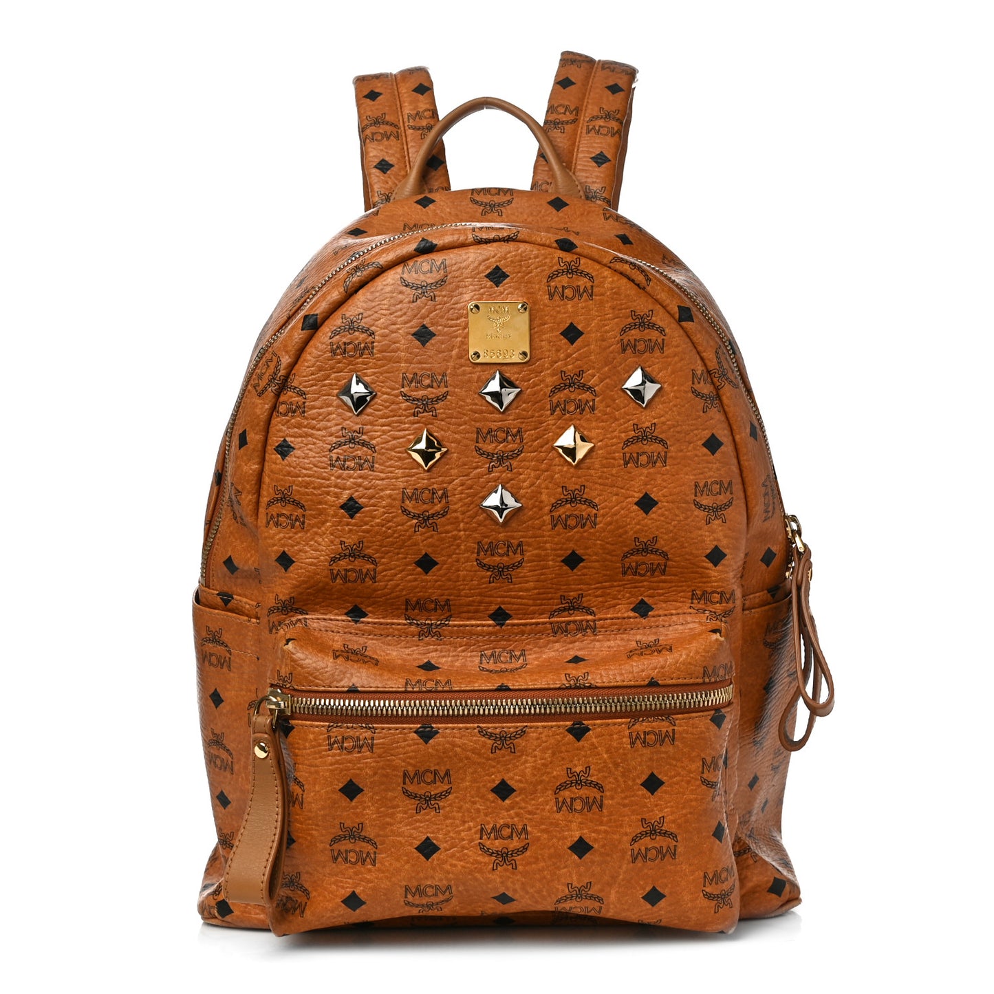 Visetos Medium Sprinkle Stud Stark Backpack Cognac