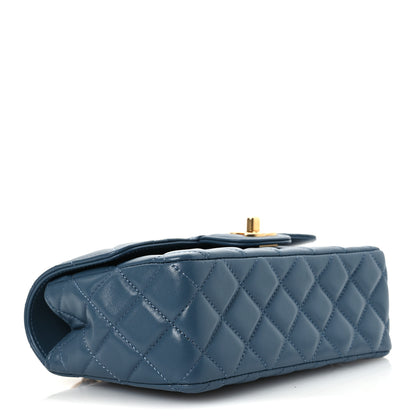 Chanel Lambskin Quilted Mini Metal Top Handle Rectangular Flap Blue 4 of 12