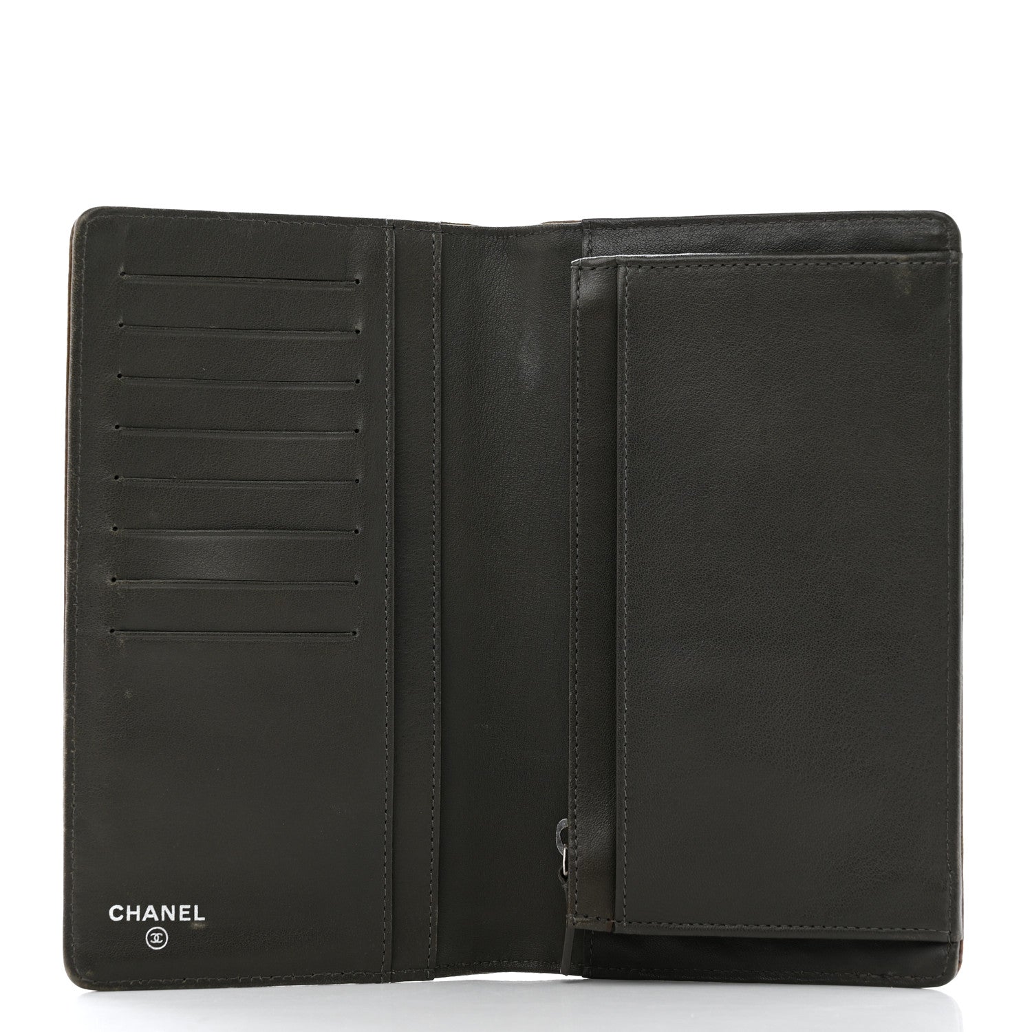 Chanel Grained Patent CC Yen Wallet Brown 5 of 8