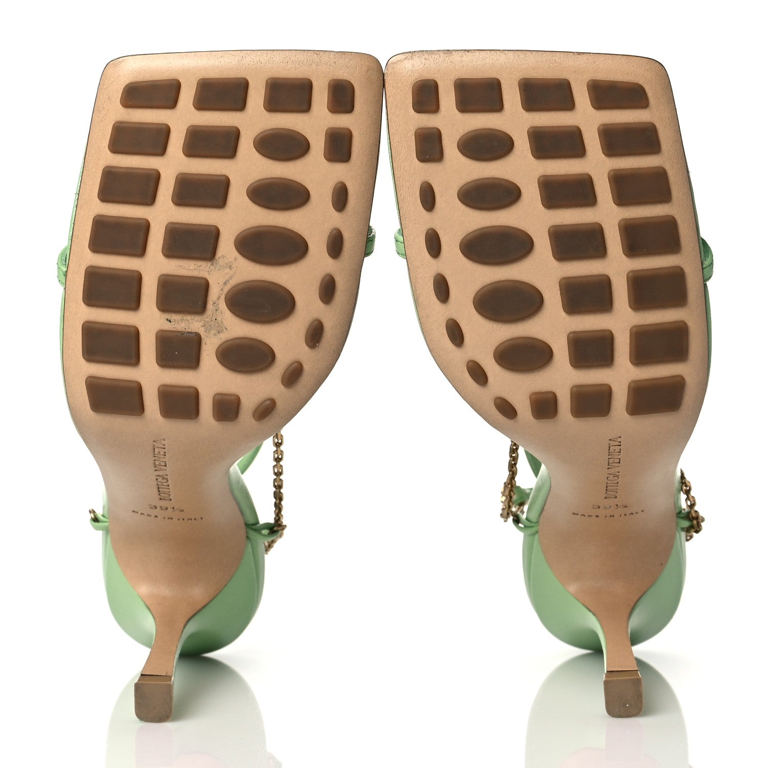 Bottega Veneta Lambskin Stretch Chain Strap 90mm Sandals 39.5 Pistachio 6 of 9