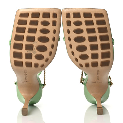 Bottega Veneta Lambskin Stretch Chain Strap 90mm Sandals 39.5 Pistachio 6 of 9