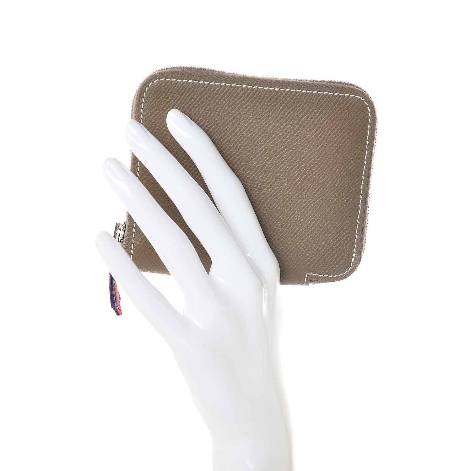 Hermes Epsom Silk'in Compact Wallet Etoupe 2 of 8