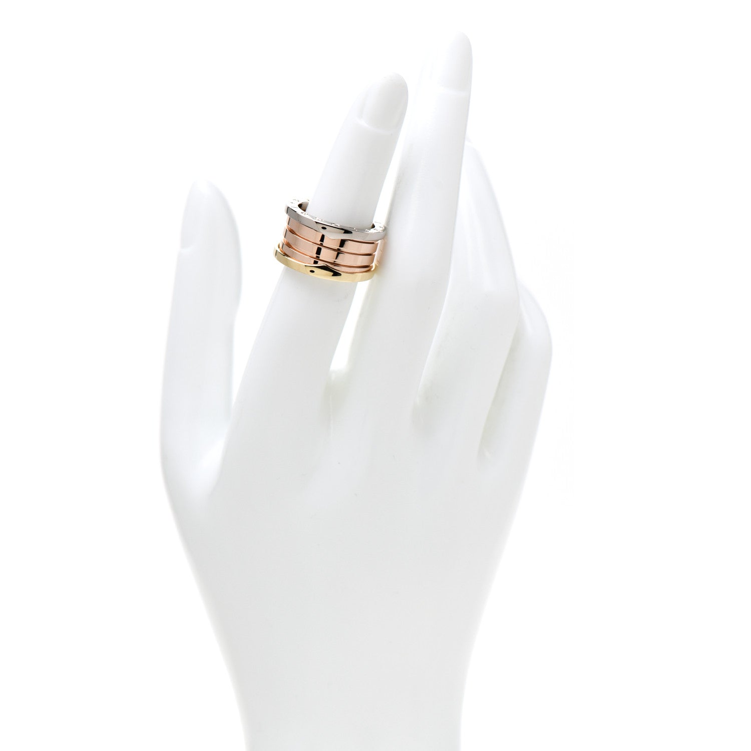 Bulgari 18K Rose White Yellow Gold B.Zero1 Four-Band Ring 51 5.75 2 of 8
