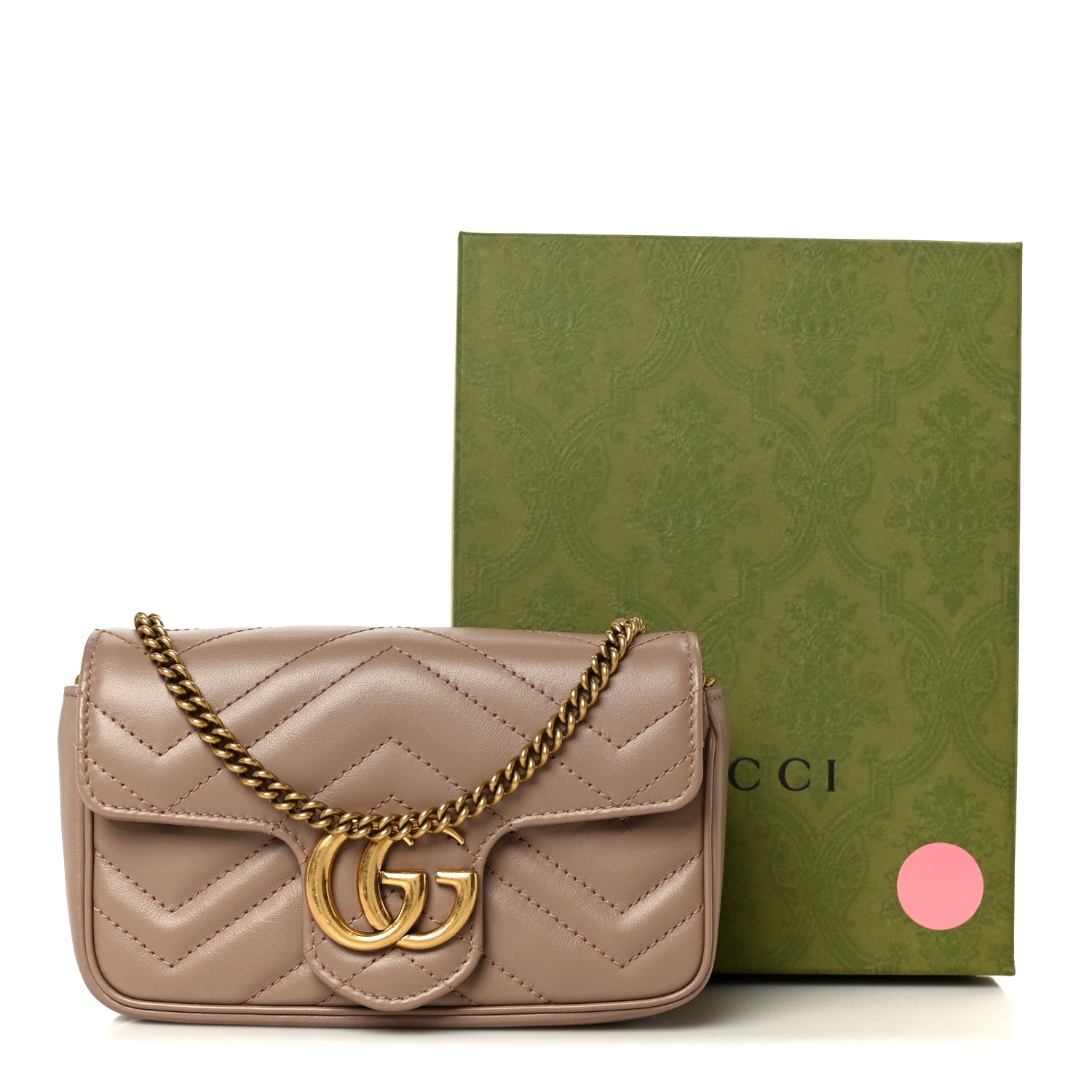 Gucci Calfskin Matelasse Super Mini GG Marmont Shoulder Bag
