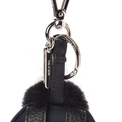 Fendi Nylon Cuoio Romano Nutria Fox Fur Monster Eyes Mini Backpack Charm Blue Black Multicolor 3 of 3