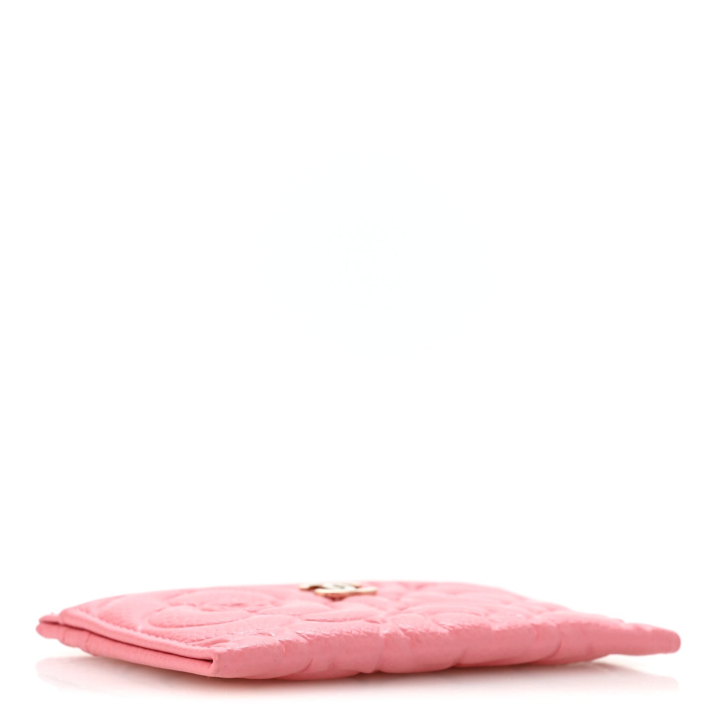 Caviar Camellia Embossed Card Holder Pink