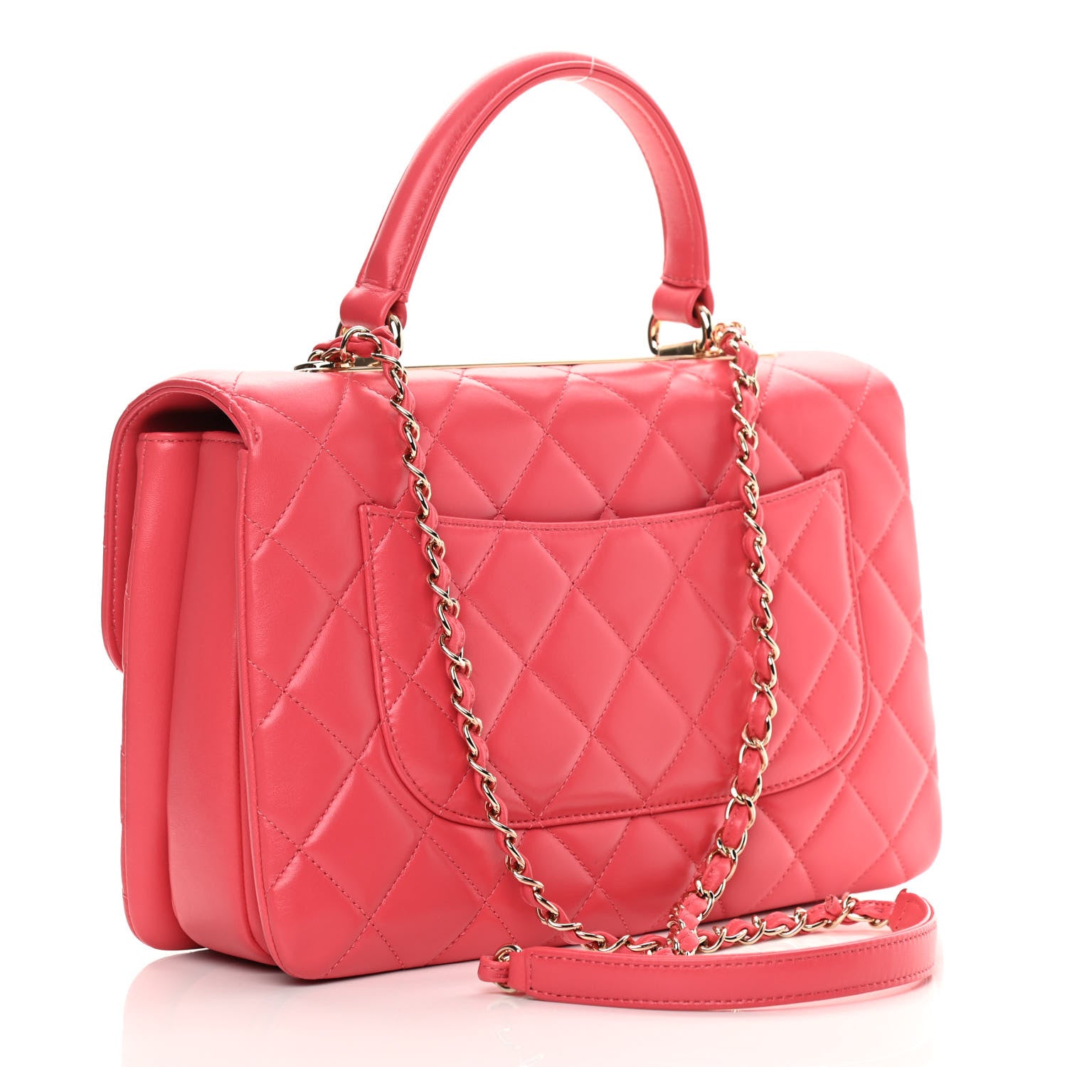 Chanel Lambskin Quilted Medium Trendy CC Flap Dual Handle Bag Bright Pink 3 of 16