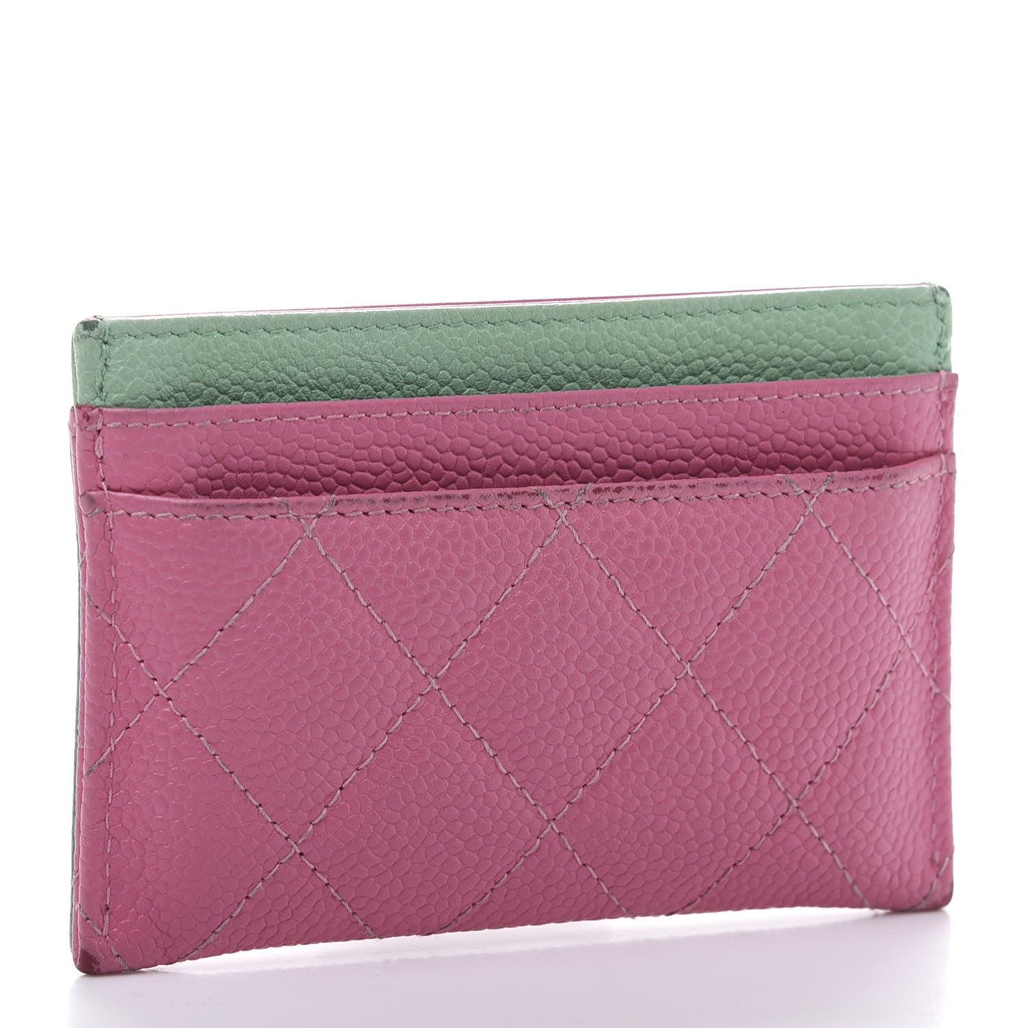 Chanel Caviar Quilted CC Filigree Card Holder Pink Blue Green 3 of 10