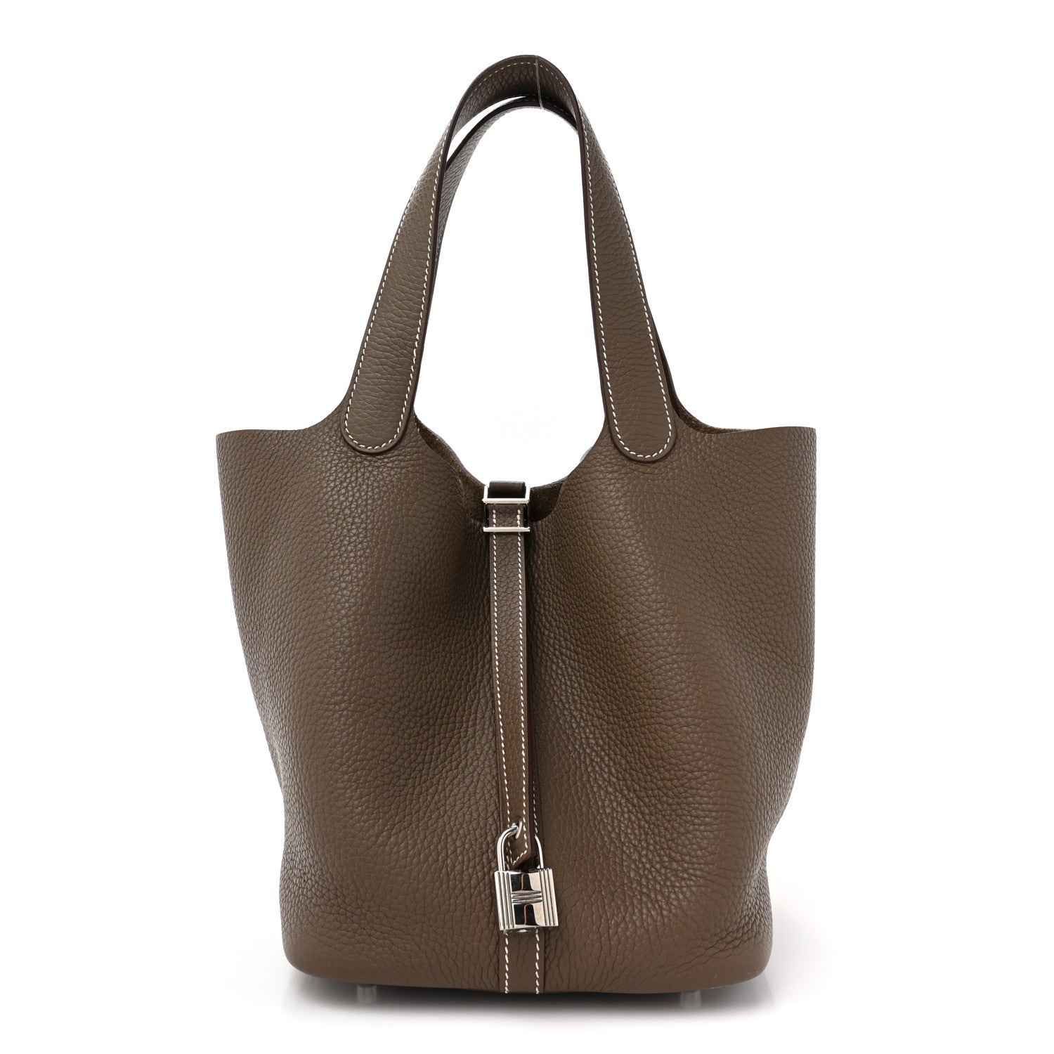 Hermes Taurillon Clemence Picotin Lock 22 MM Etoupe 1 of 13