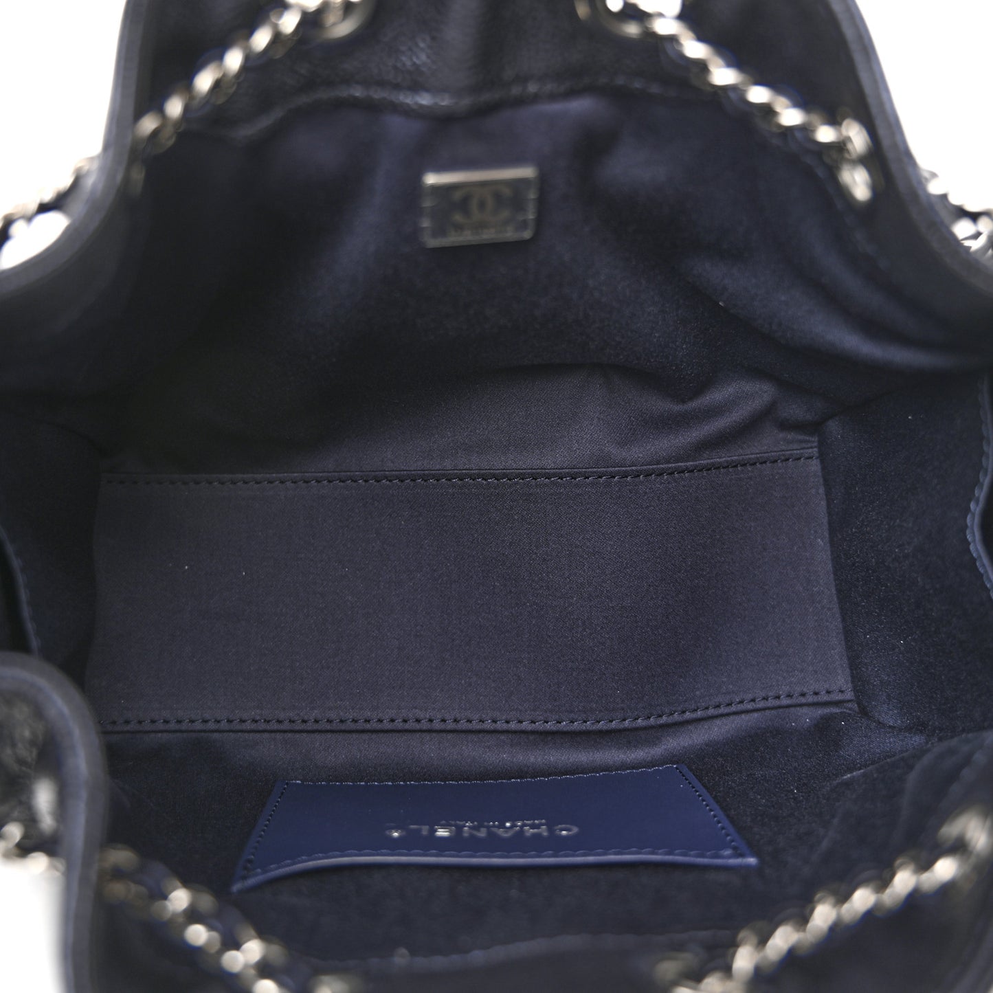 Metallic Caviar Quilted Mini Chanel 25 Handbag Dark Blue
