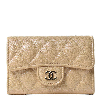 Chanel Iridescent Caviar Quilted Flap Card Holder Beige 1 of 8