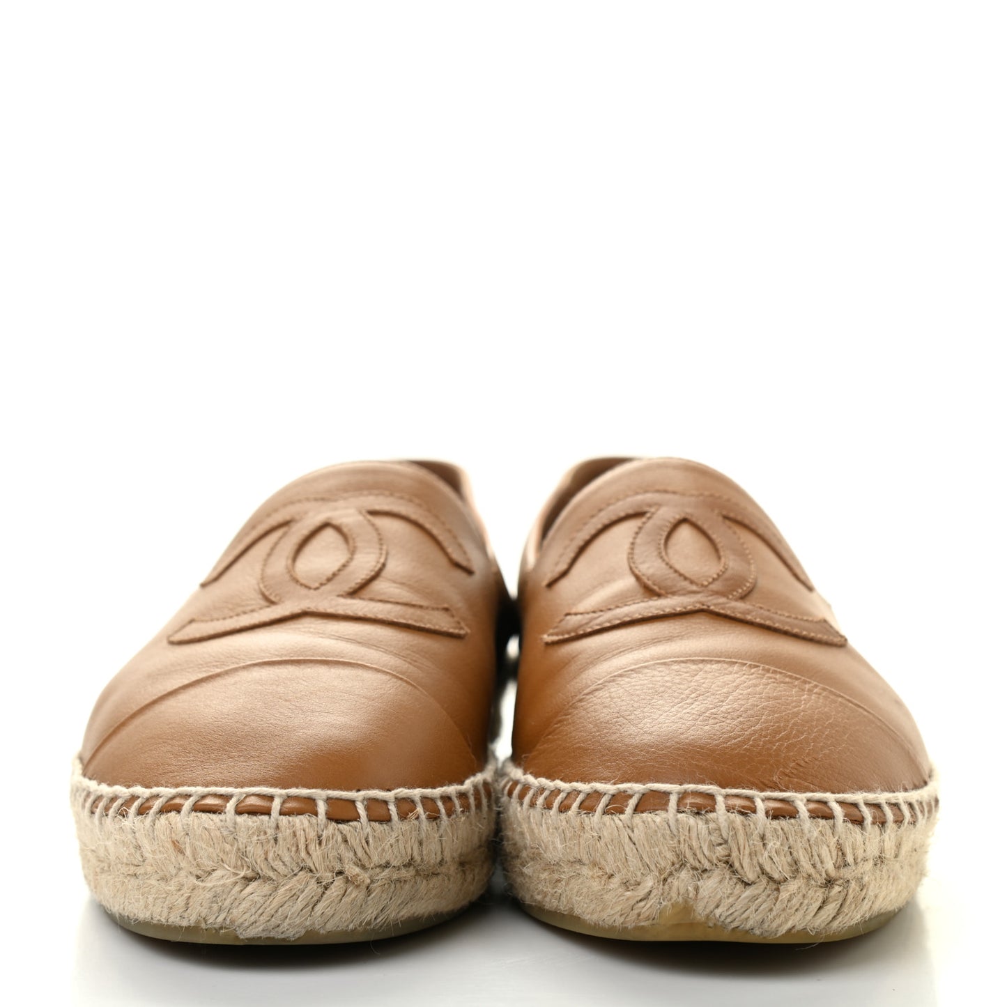 Lambskin CC Espadrilles 40 Light Brown