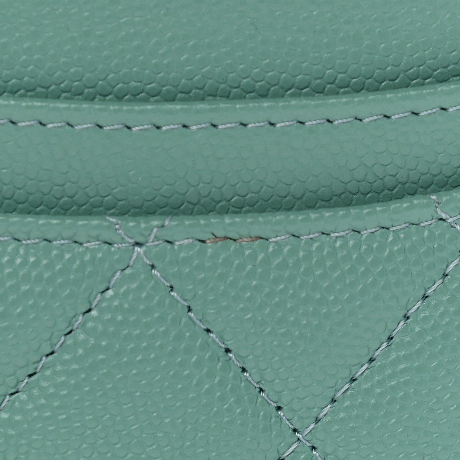 Chanel Caviar Quilted Card Holder Green 9 of 10