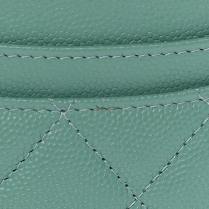 Chanel Caviar Quilted Card Holder Green 9 of 10