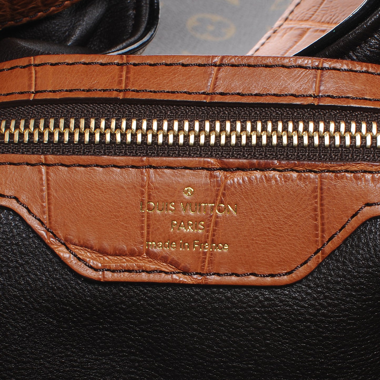 Monogram Mahina XL Crocodile Trim Tote