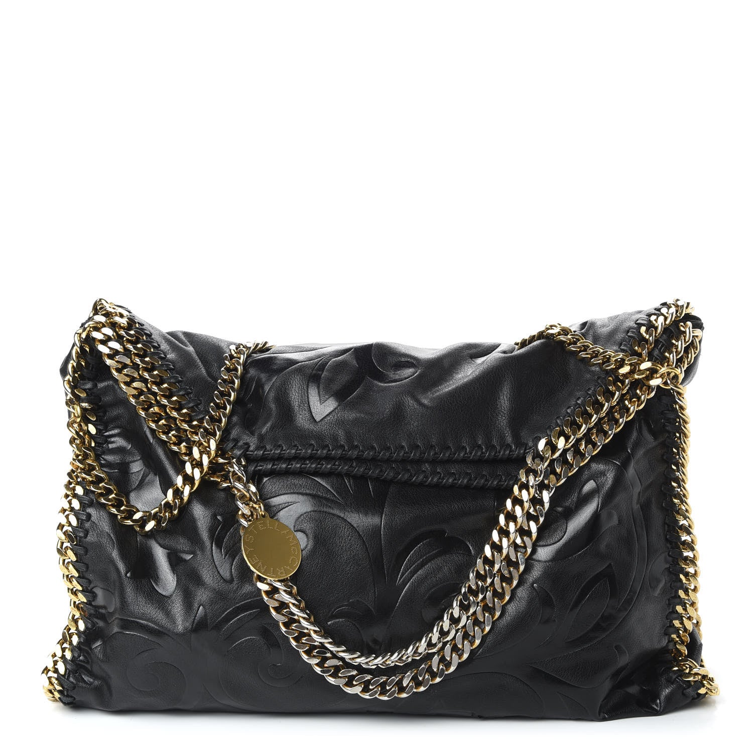 Stella McCartney Eco Alter Nappa Embossed Falabella Fold Over Tote Black 1 of 14