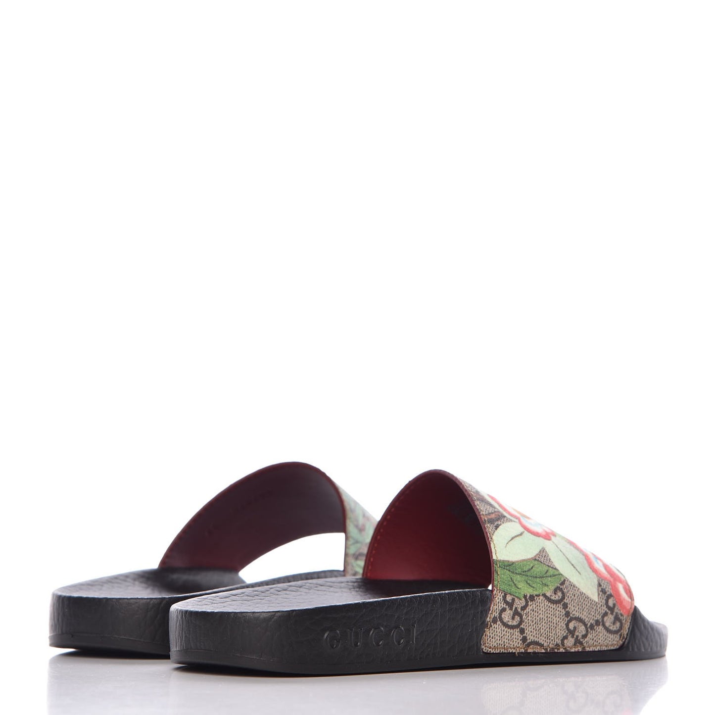 GG Supreme Monogram Tian Womens Slide Sandals 35 Beige Multicolor