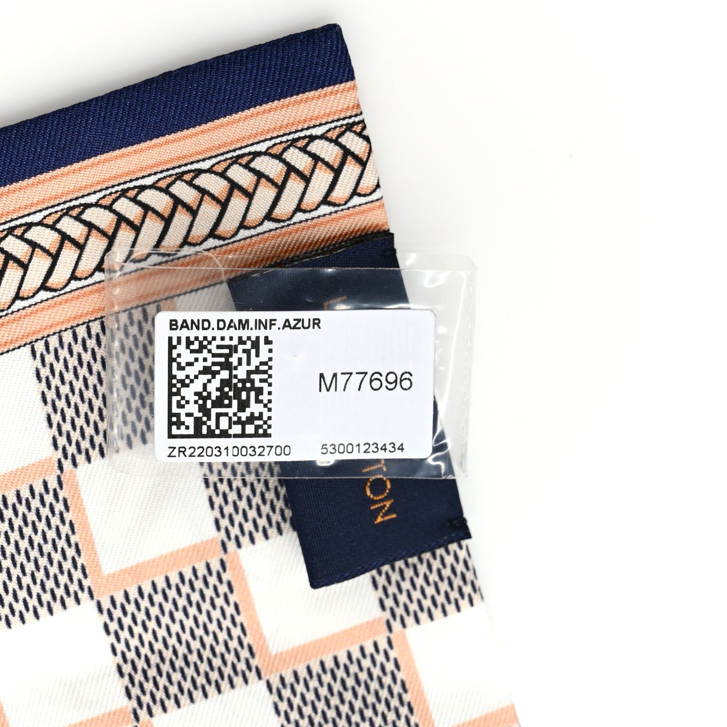 Silk Damier Azur Infinity Bandeau Azure Blue