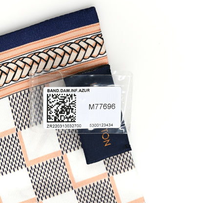 Louis Vuitton Silk Damier Azur Infinity Bandeau Azure Blue 3 of 4