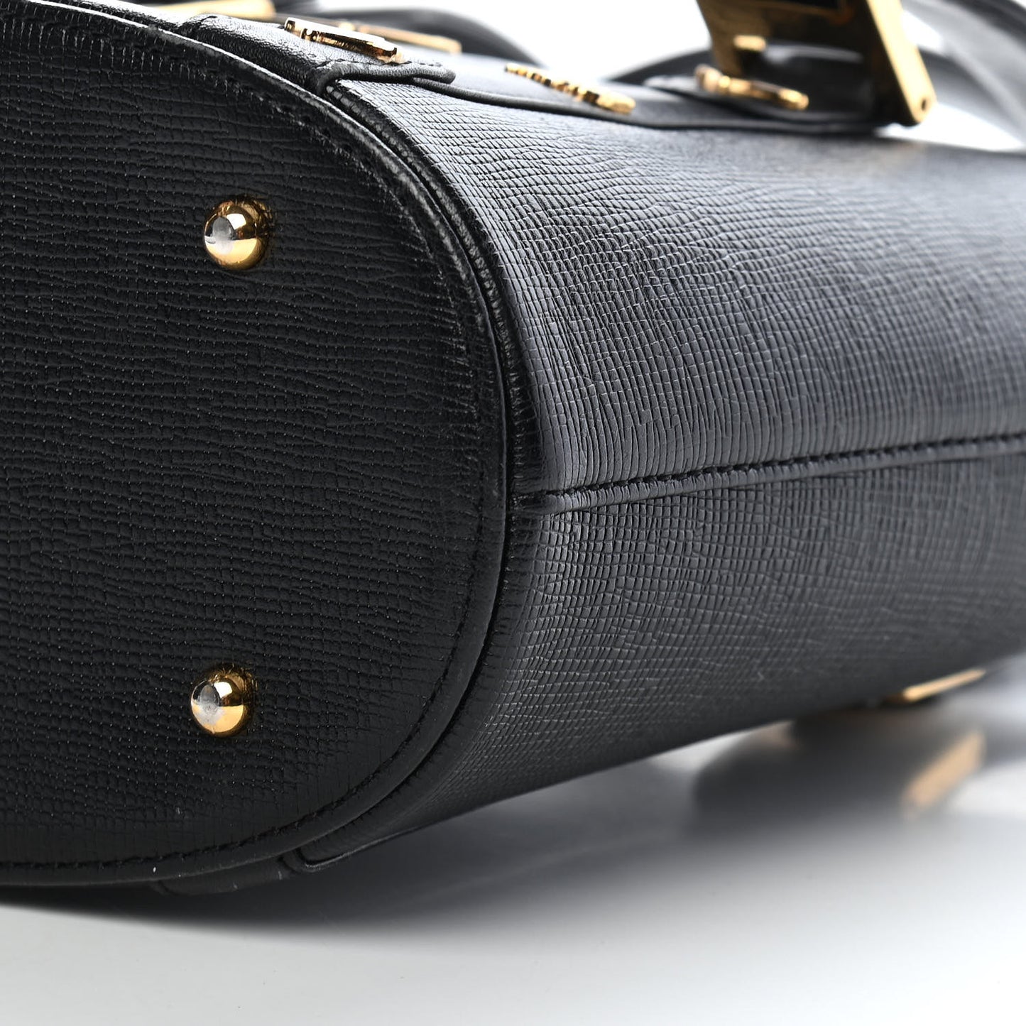 Saffiano Studded Shopping Tote Black
