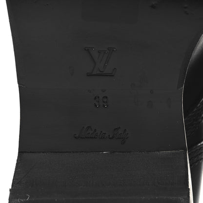 Louis Vuitton Calfskin Monogram Metropolis Flat Ranger Boots 39 Black 8 of 9