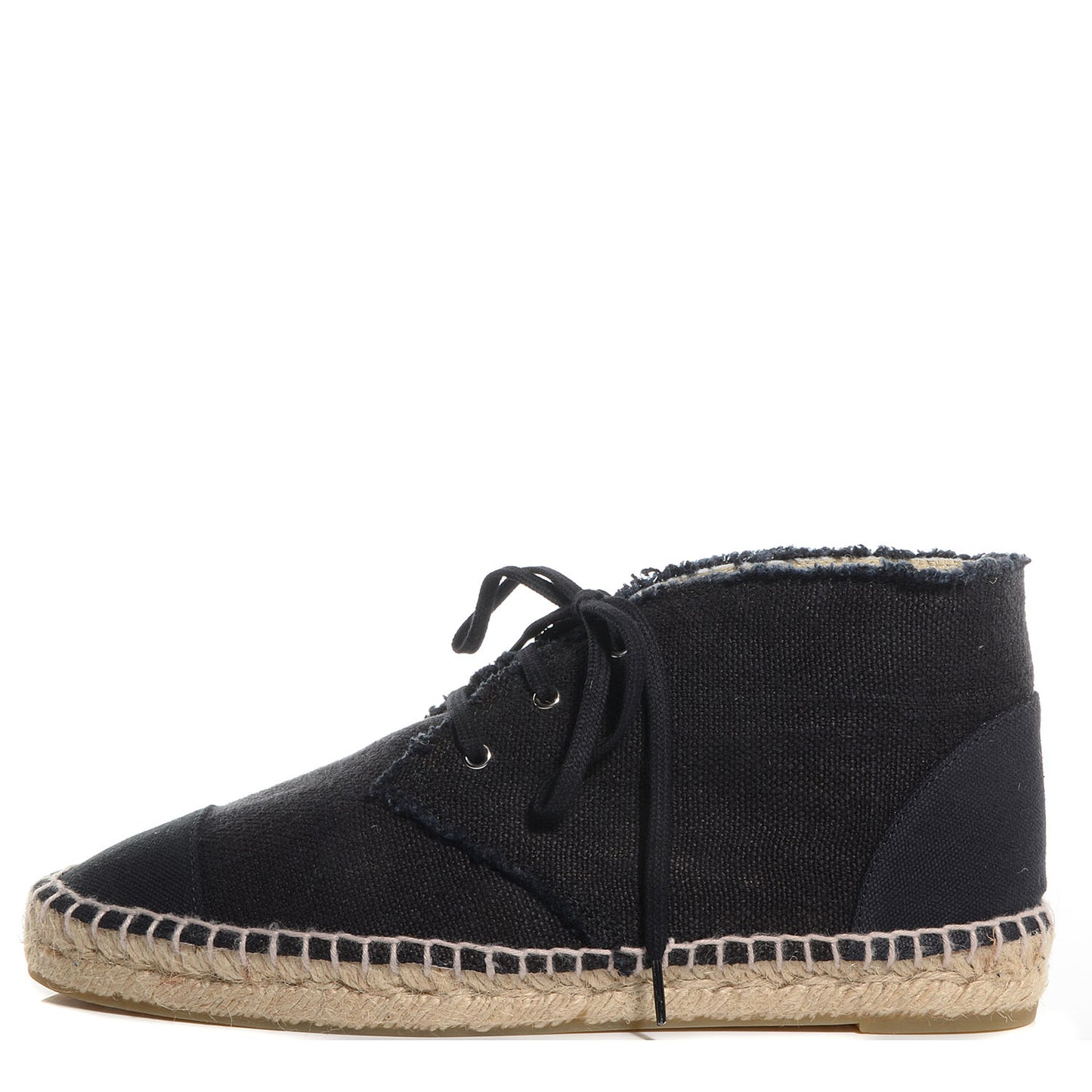 Canvas Lace Up Espadrilles 40 Black