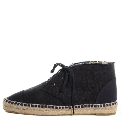 Chanel Canvas Lace Up Espadrilles 40 Black 1 of 8
