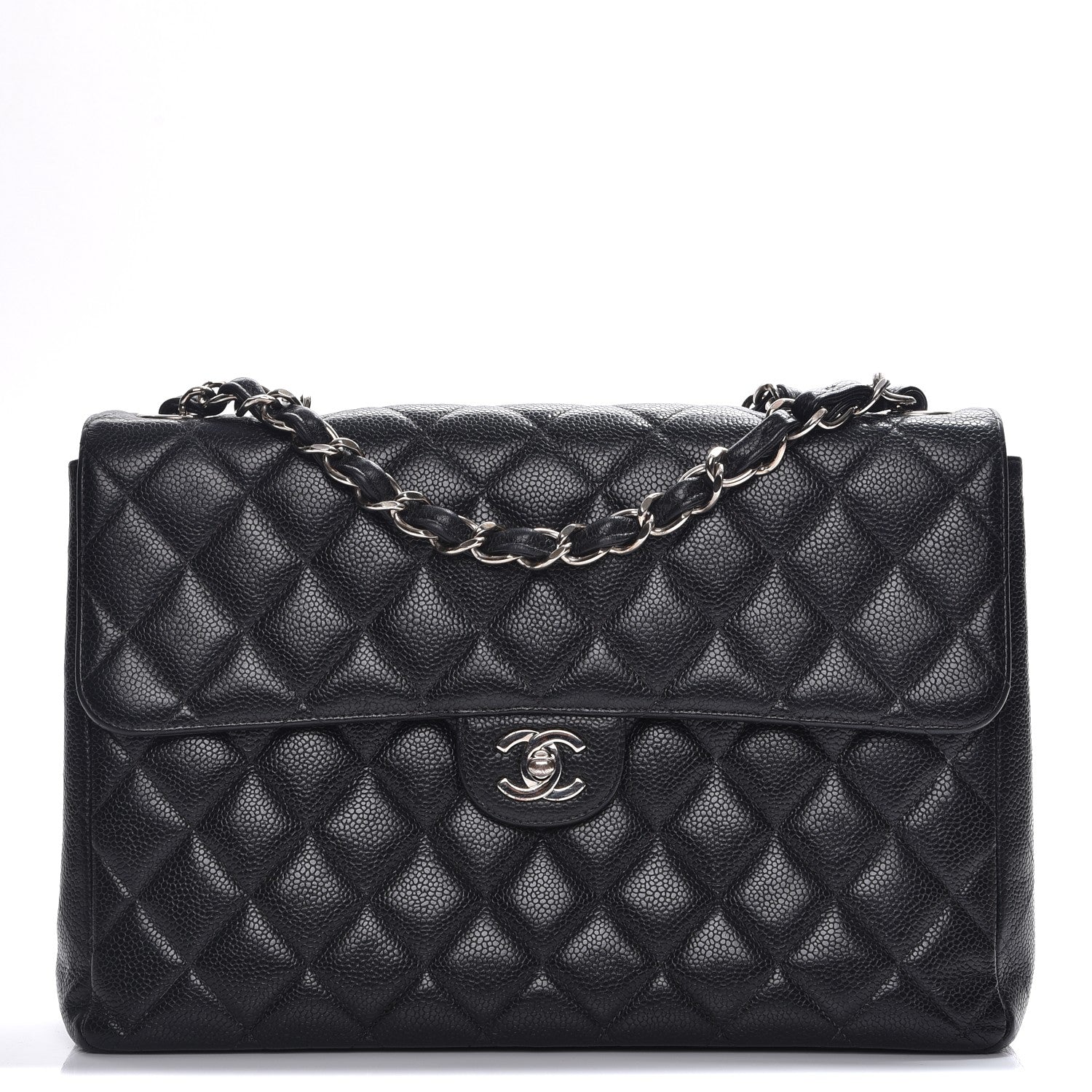 Chanel Caviar Quilted Jumbo Single Flap Black 1 of 12