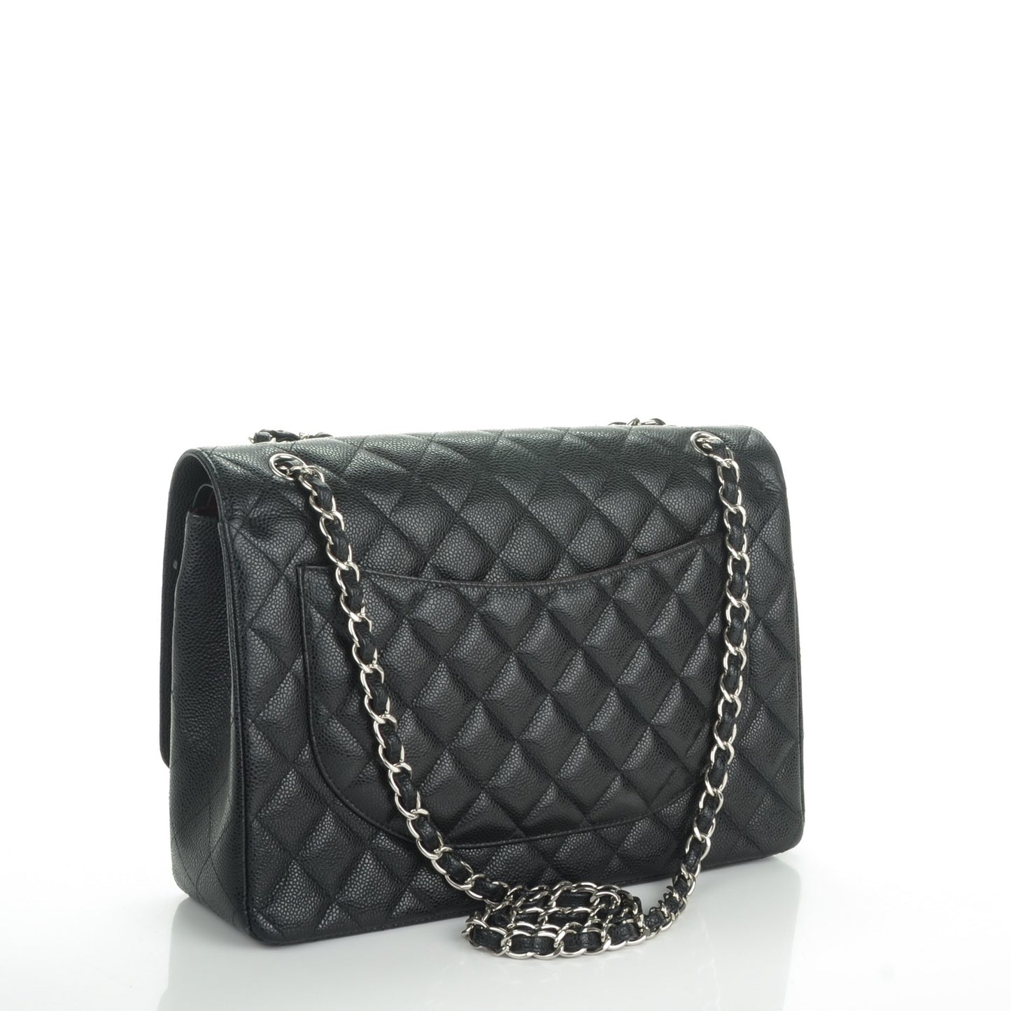 Caviar Quilted Maxi Double Flap Black