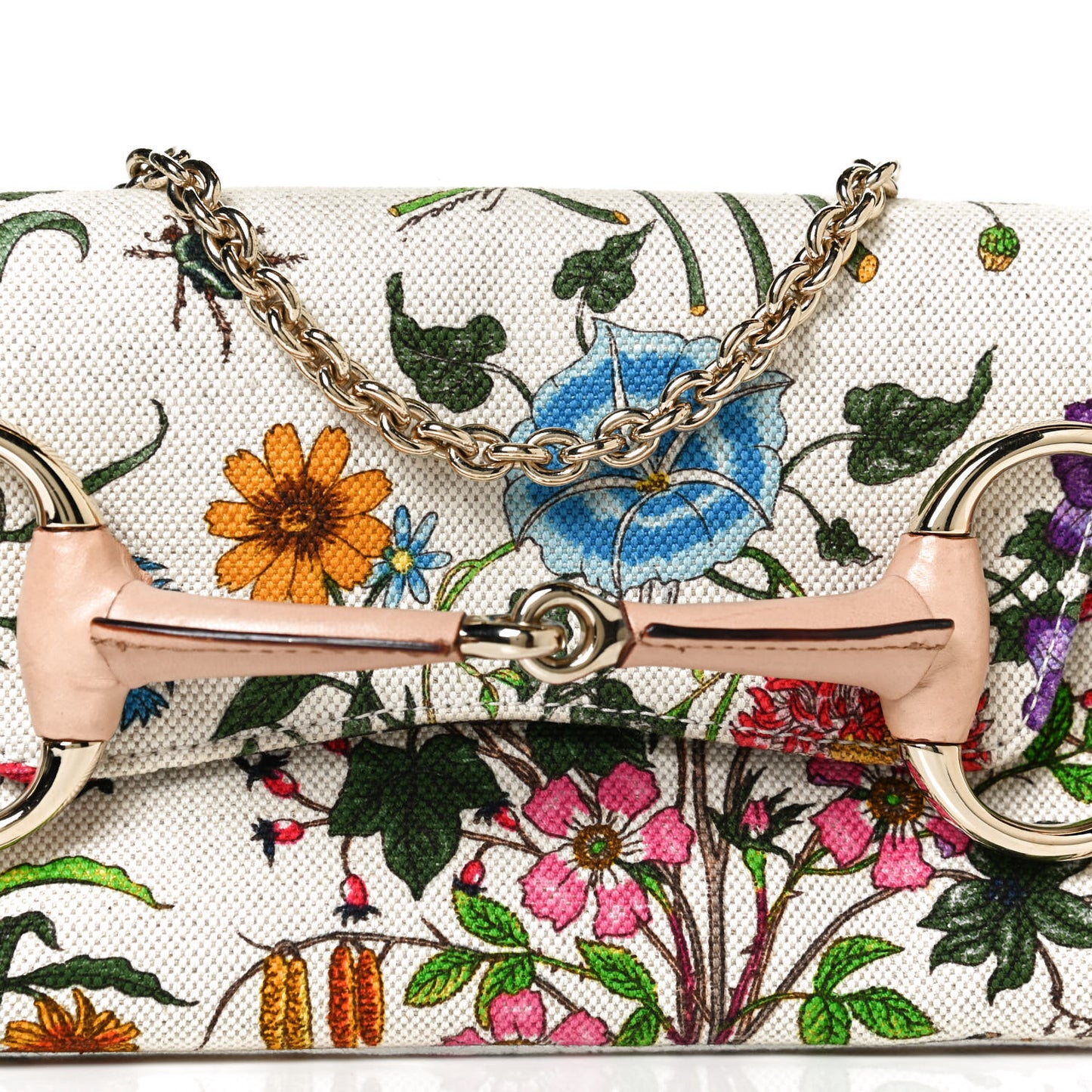 Canvas Flora Floral Horsebit Clutch