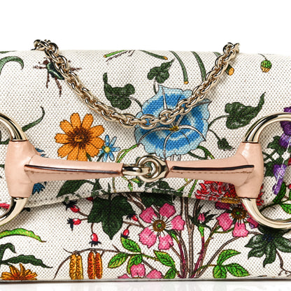 Gucci Canvas Flora Floral Horsebit Clutch 8 of 10