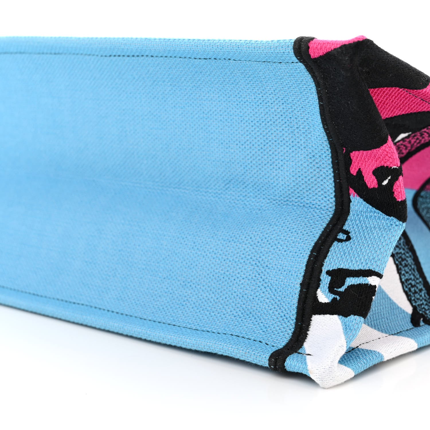 Christian Dior Canvas Embroidered Medium Jungle Pop Book Tote Blue 10 of 11