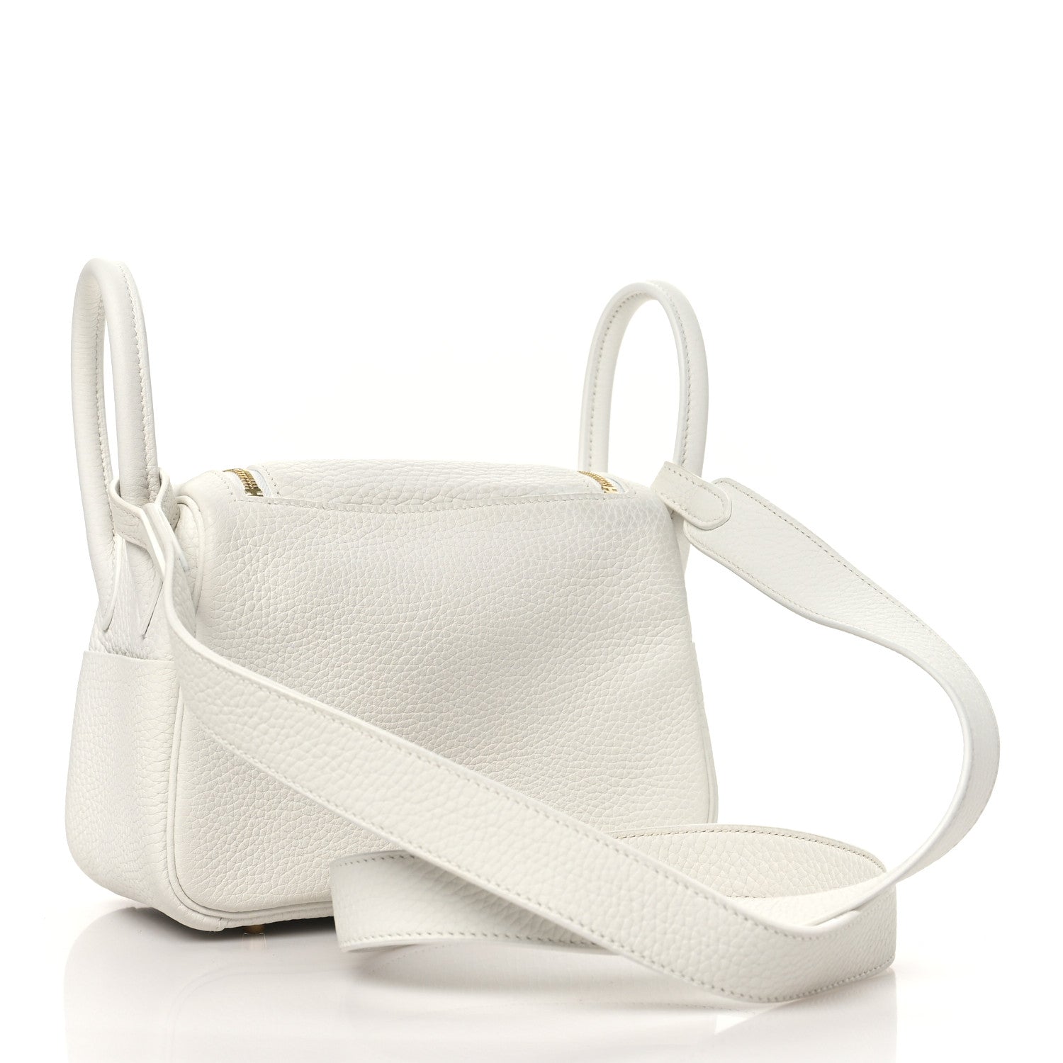 Hermes Taurillon Clemence Mini Lindy 20 New White 3 of 11