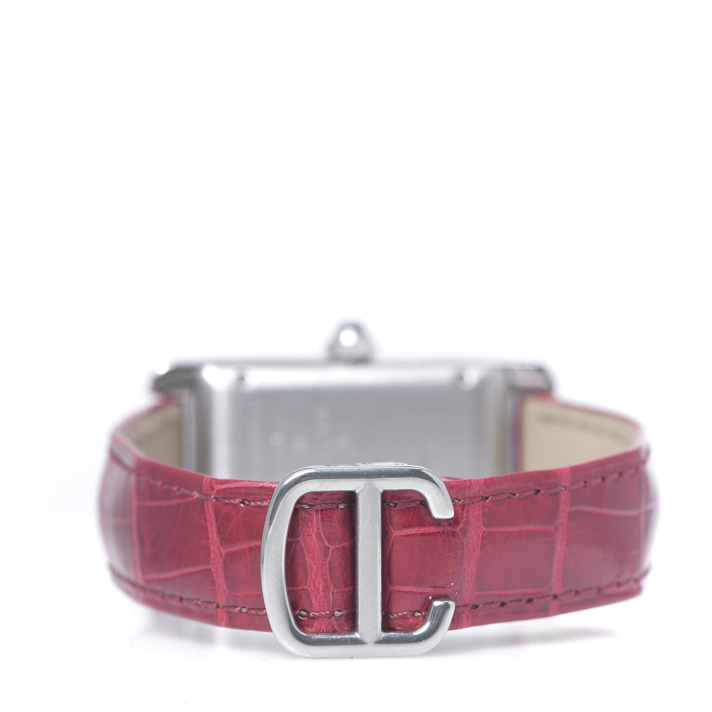 Stainless Steel Alligator 23mm Tank Americaine Automatic Watch Red
